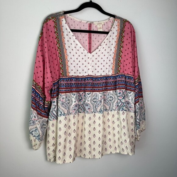 Sundance Tunic Blouse NWOT Poetic Mood Long Sleeve 100% Rayon Made in India Size - Picture 1 of 6